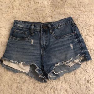 High waisted jean shorts
